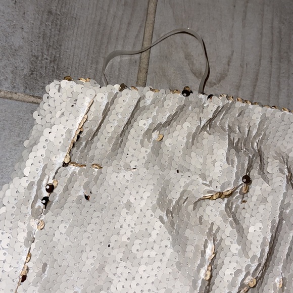 BRAND NEW NEVER WORN W TAG SEQUIN CREAM TUBE TOP - Picture 4 of 8